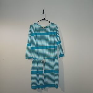 Margaritaville Turquoise and White Striped Top
